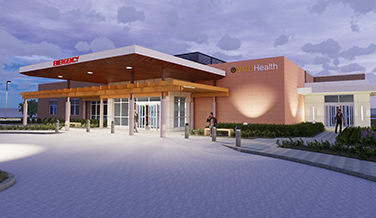 Architectural rendering of the emergency center in New Kent County.