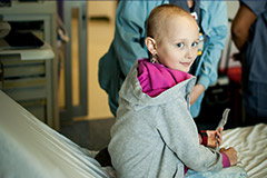 Leukemia patient and SMILE participant Katie Whatley prepares for surgery.